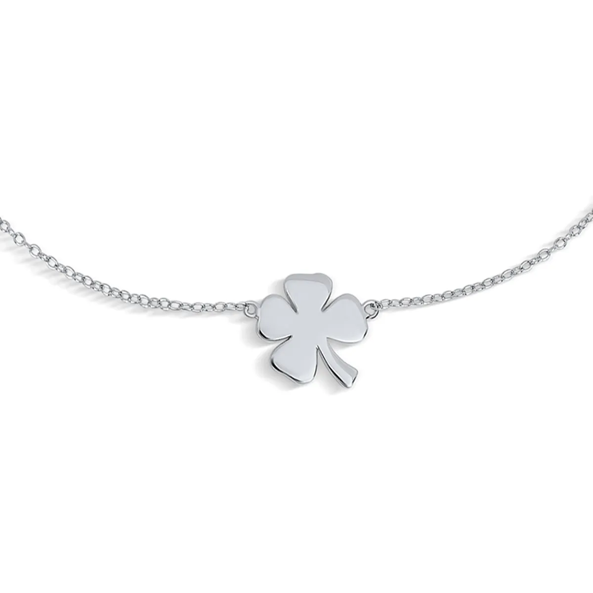 3-4 Leaf  Shamrock Flower Clover Anklet Charm Anklet Sterling Silver