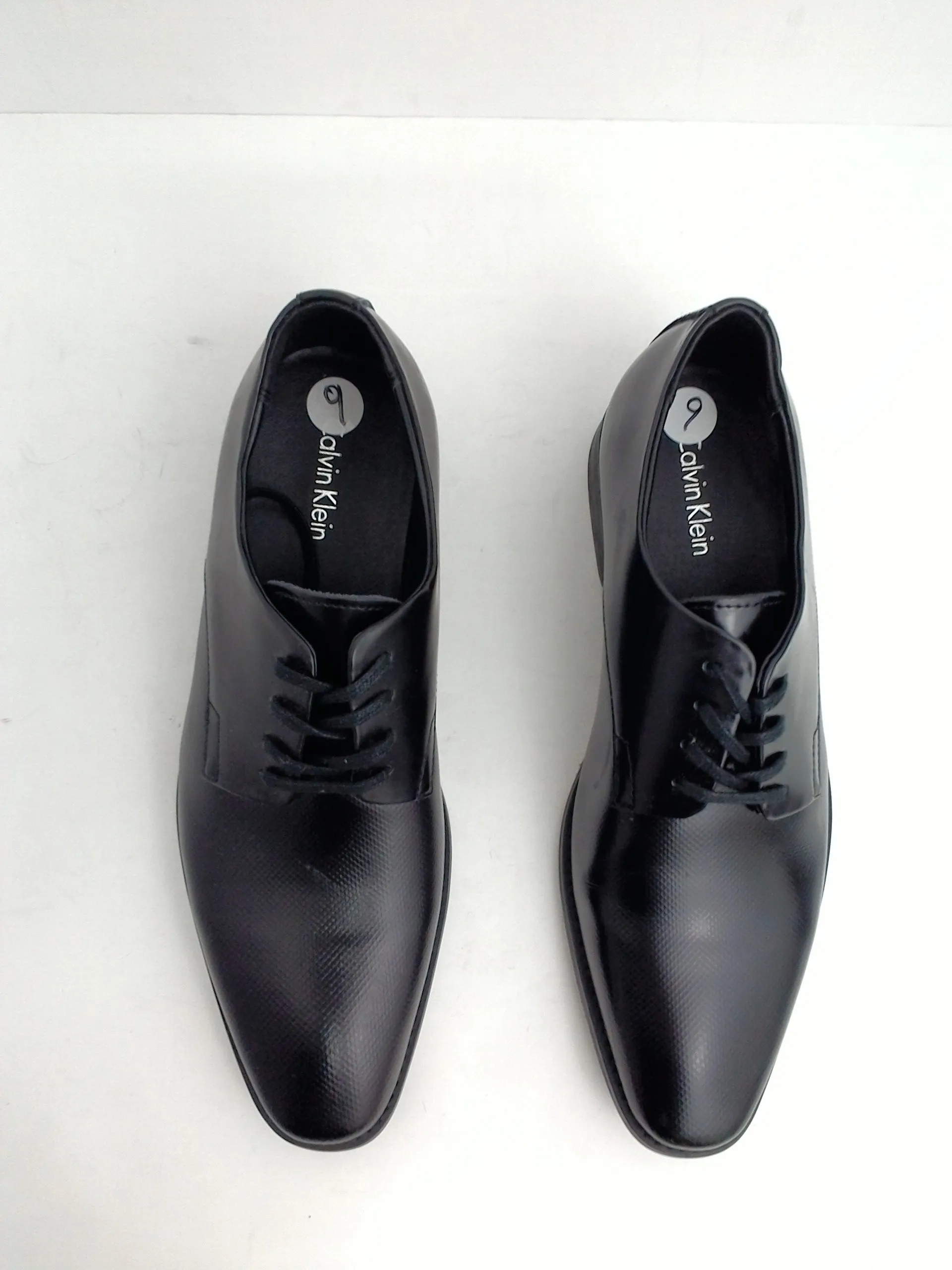 Calvin Klein Men's Dillinger Crust Leather Oxford, Black Leather, Size 9 M