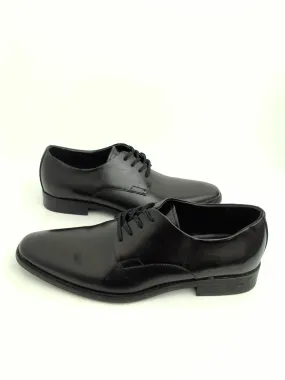 Calvin Klein Men's Dillinger Crust Leather Oxford, Black Leather, Size 9 M