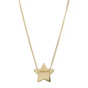 Diamond Star Charm Necklace silver gold