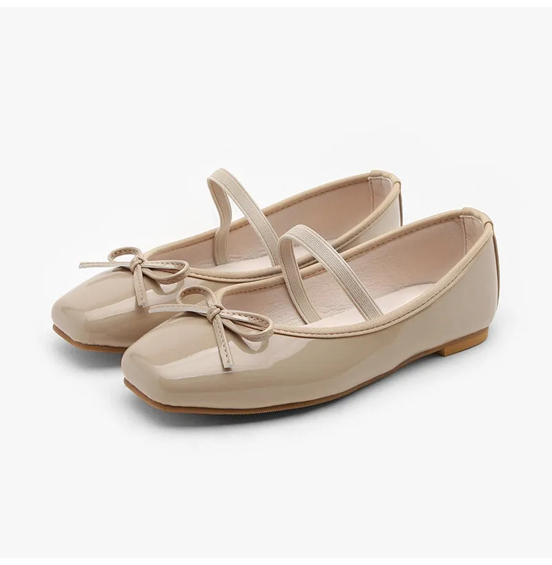 Erino Enamel Ribbon Maryjane Flats (1cm)