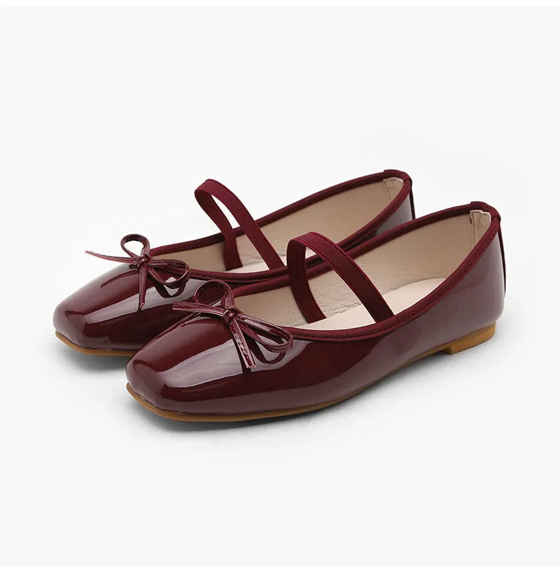 Erino Enamel Ribbon Maryjane Flats (1cm)