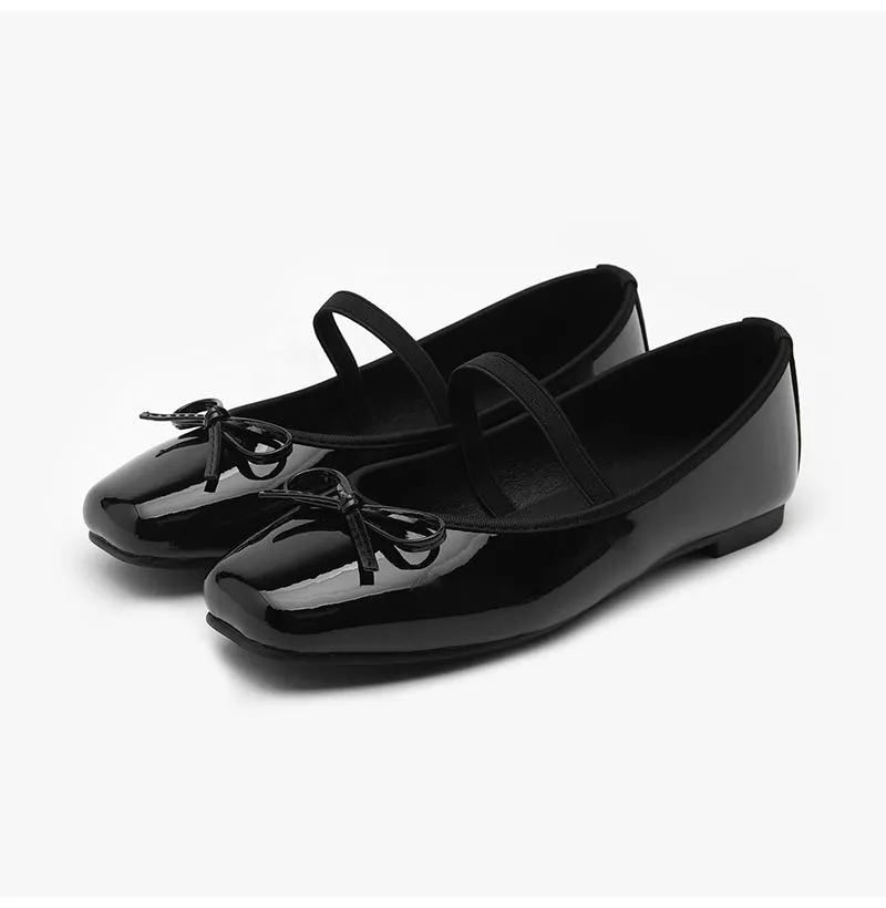 Erino Enamel Ribbon Maryjane Flats (1cm)