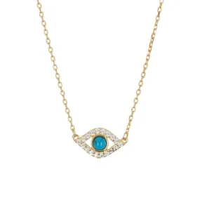 Evil Eye Charm Necklace silver gold