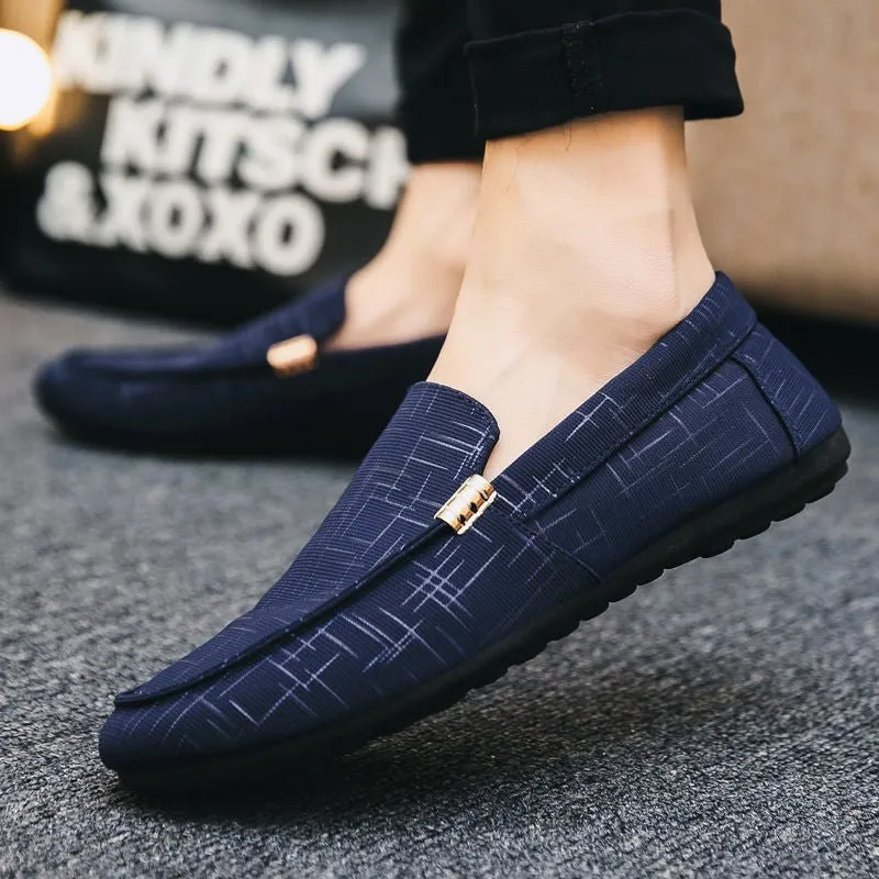 Fall Men's Casual Lazy Striped Peas Shoes