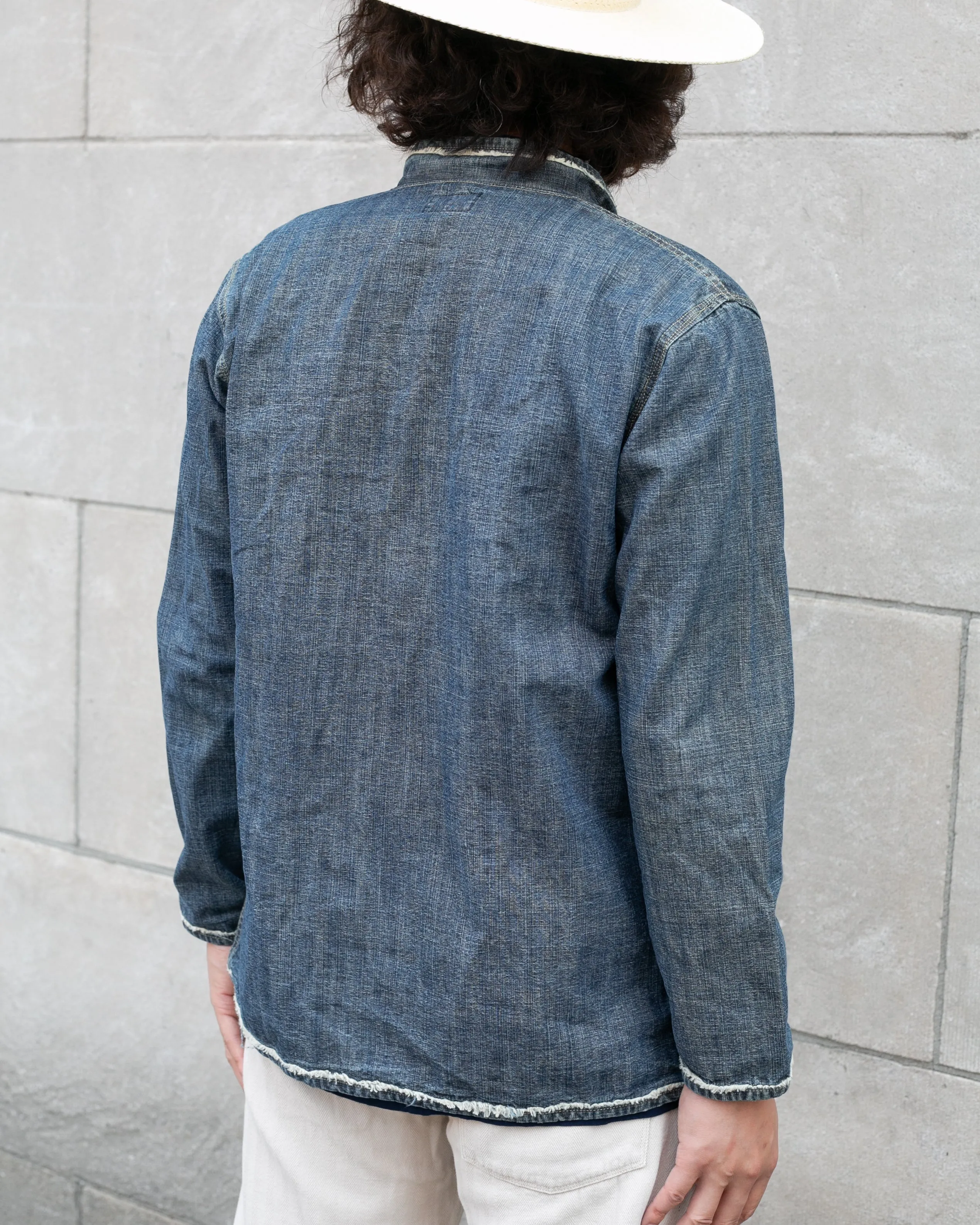 Japanese Repro Denim Coverall Chore Coat, Eternal Brand, Frayed Denim - M