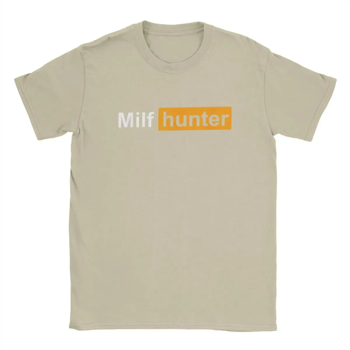 Men T-Shirt MILF Hunter Humor Joke Milfs Leisure Cotton Tee Shirt Short Sleeve Funny Porn T Shirt hub Crewneck Clothes Plus Size