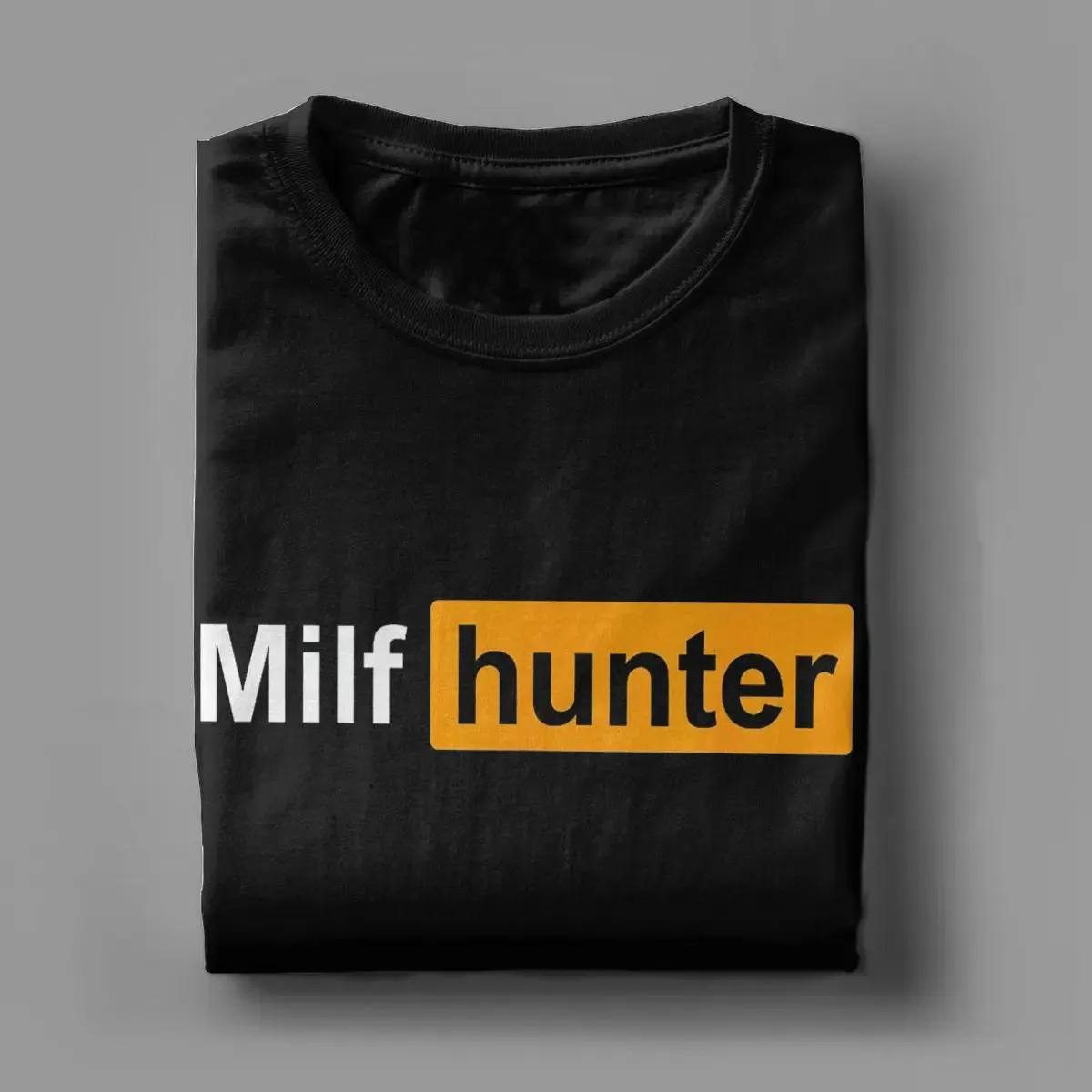 Men T-Shirt MILF Hunter Humor Joke Milfs Leisure Cotton Tee Shirt Short Sleeve Funny Porn T Shirt hub Crewneck Clothes Plus Size