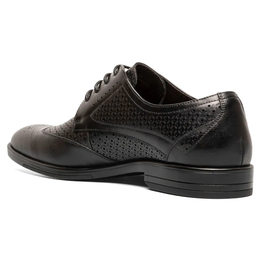 Stacy Adams Asher Black Wingtip Genuine Leather Lace Up Shoes