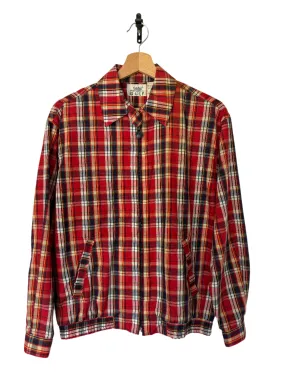 Vintage Tabi Brand Red Plaid Bomber